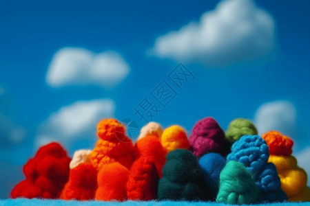 毛毡的彩虹背景图片