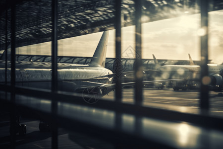 大型机场背景背景图片