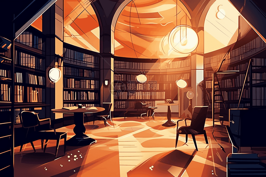 温馨宁静的图书馆图片