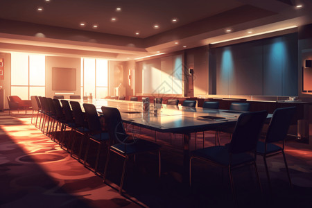 会议室地毯昏暗宽阔的酒店会议室插画
