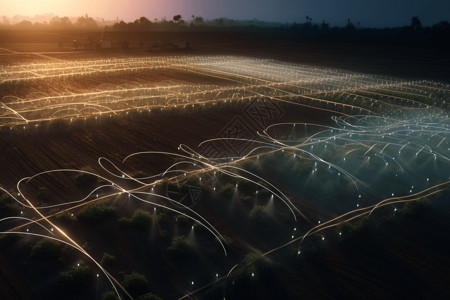 智能灌溉系统灌溉农田图片