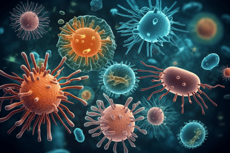 一口大小细菌病毒设计图片