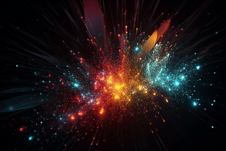 动态爆炸特效彩色粒子背景设计图片