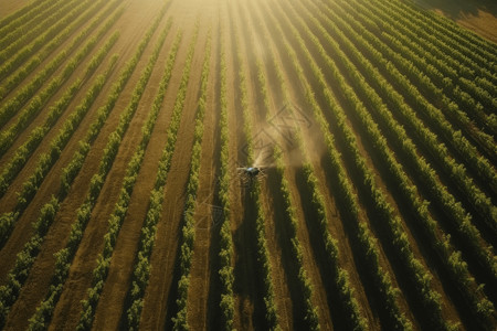 无人机在农田浇水图片