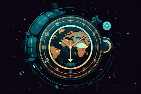 地球仪的平面插图背景图片