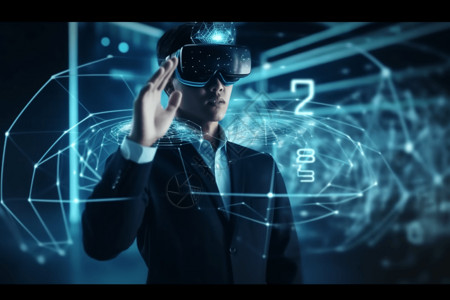 VR模拟5g虚拟现实交互模拟体验设计图片