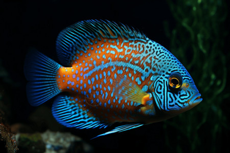 七彩荧光一条鱼背景图片