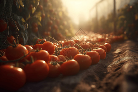 农场里收获的西红柿背景图片