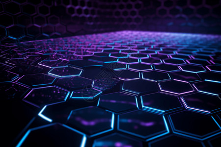 六边形网格几何科技蜂巢背景设计图片