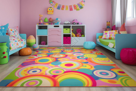 幼儿园家具俏皮和充满活力的个性化地板垫设计图片