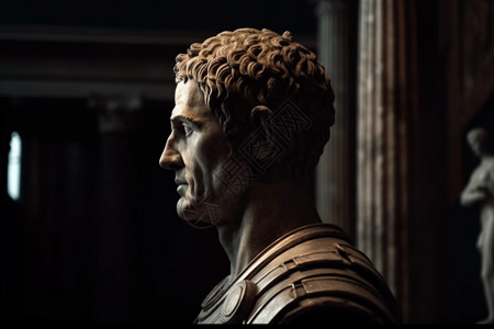 建筑头像素材逼真的凯撒侧面背景