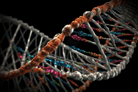 DNA螺旋的特写图片