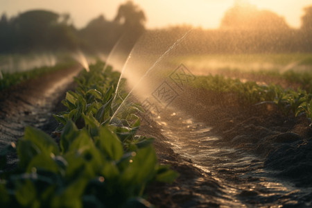 智能化灌溉农作物背景图片