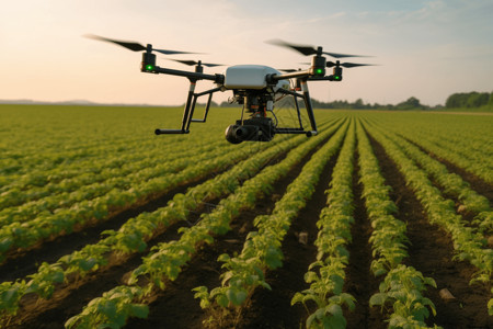 智能无人机喷洒肥料背景图片