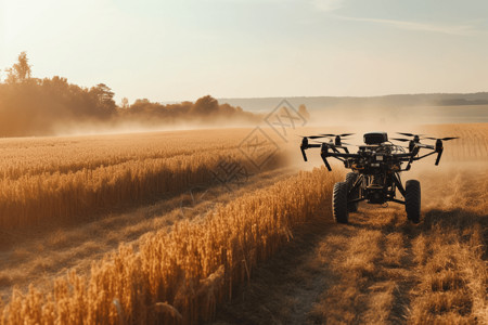 科技智能无人机洒农药图片