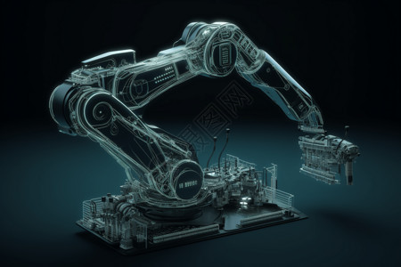 科技感智能机械臂制作背景图片