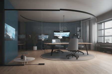 办公桌椅素材现代化商务办公桌椅背景