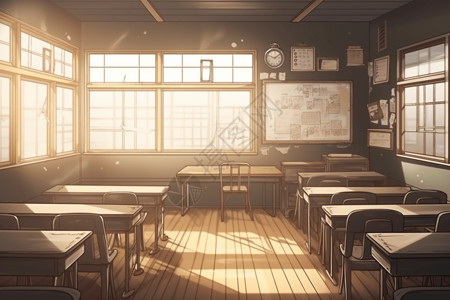 宽敞明亮的教室背景图片
