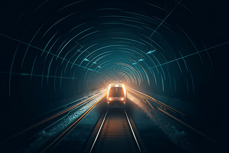 隧道里的火车图片