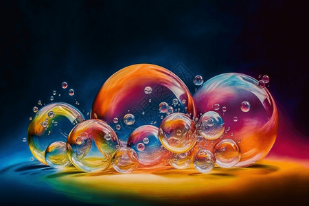 彩色漂浮泡泡彩色肥皂泡泡设计图片