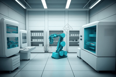 高科技实验室与机器人背景图片