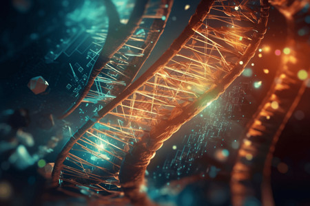 科学DNA链数字绘画插画