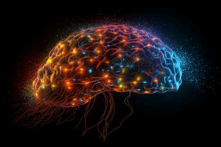 脑科学创意发光的脑神经细胞设计图片