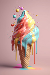 可爱彩色冰淇淋彩色冰淇淋设计图片