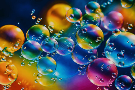 高清水滴素材绚丽多彩气泡群设计图片