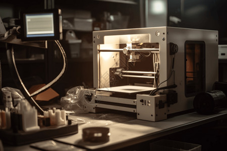 静音工作台上的3d打印机设计图片