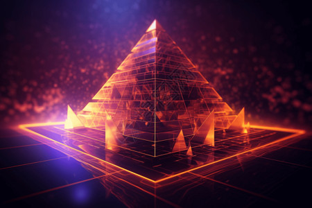黑三角形素材未来感金字塔插画