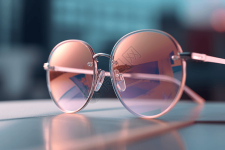玻璃镜框粉色眼镜背景