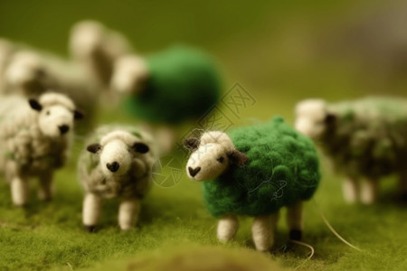 小白羊毛毡玩具高清图片