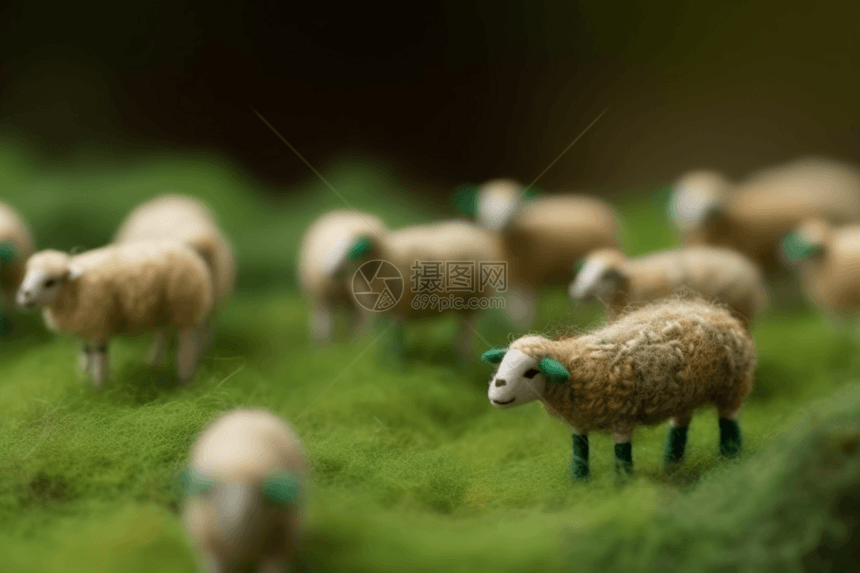 绿草上面的羊图片