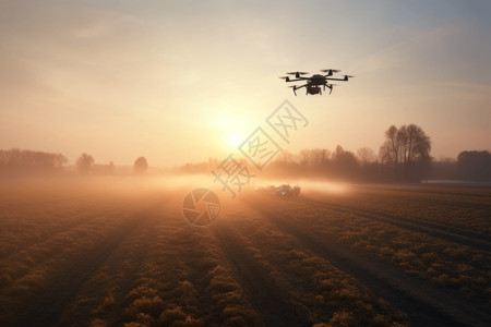 无人机灌溉技术高清图片