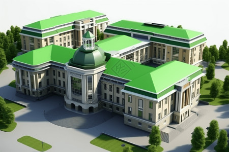 绿色的大学校园背景图片