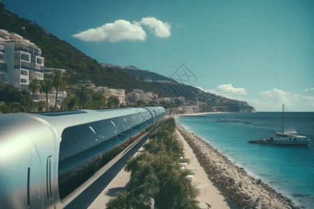 地铁风景行驶的概念列车设计图片