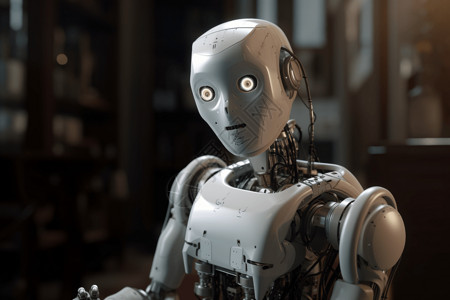 未来科技家用机器人助手背景图片