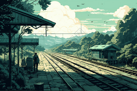 山里的火车站图片