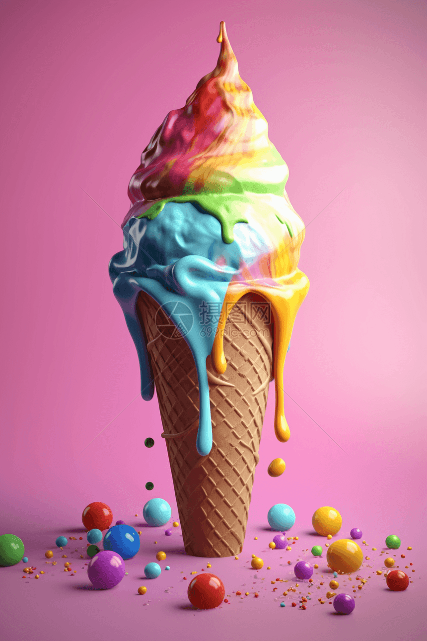 3D冰淇淋图片