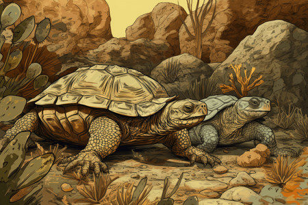 陆地上的乌龟背景图片