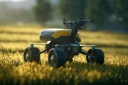 农业收割田间的机器人设计图片