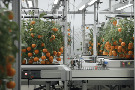 水果工厂温室自动收割设计图片