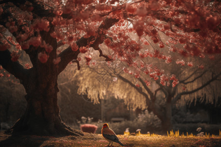 公园里的樱花树图片