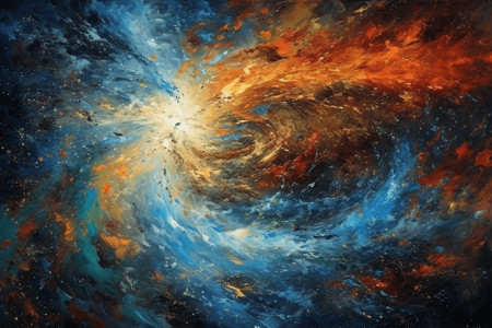 超级大黑洞充满活力的宇宙漩涡插画