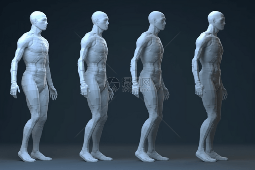 各种姿势的人3D模型图片