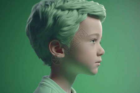 男孩头像素材儿童的3D肖像设计图片