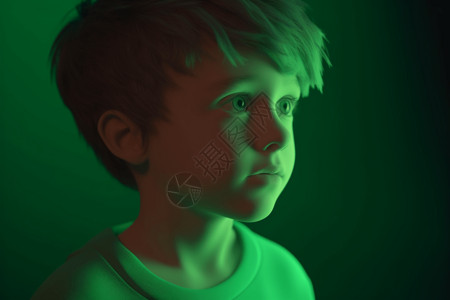 小男孩头像儿童的3D肖像设计图片