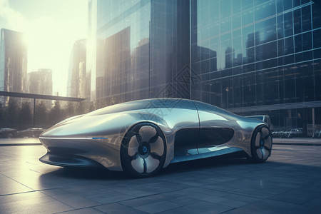 未来派的自动驾驶汽车图片