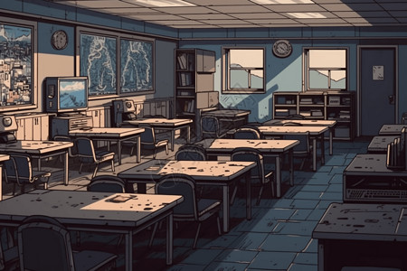 空旷的教室背景图片